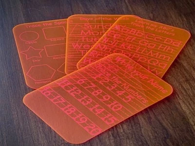 Marking information on acrylic cards
